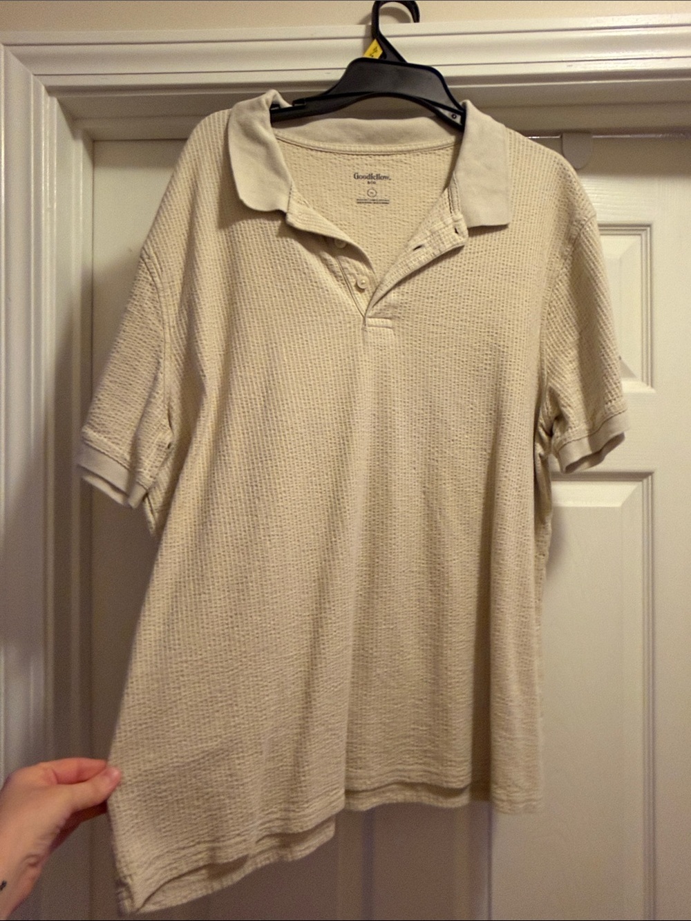 Goodfellow & Co Cream Waffle-Knit Polo